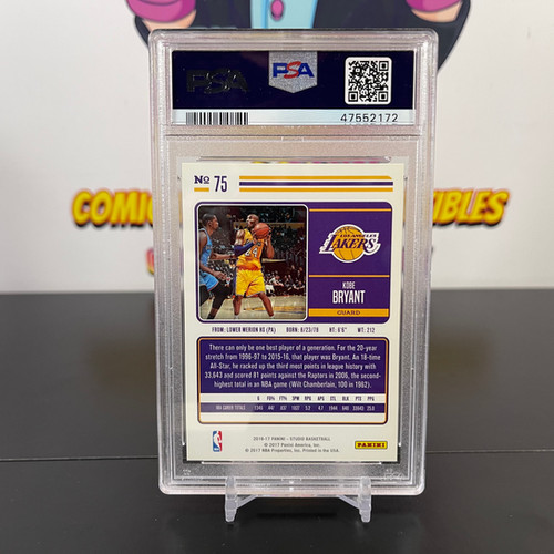 Kobe Bryant #75 2016 Panini Studio PSA 10 | The Collector Zone