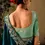 Thumbnail: Teal Silk Embroidered Work Contemporary Saree