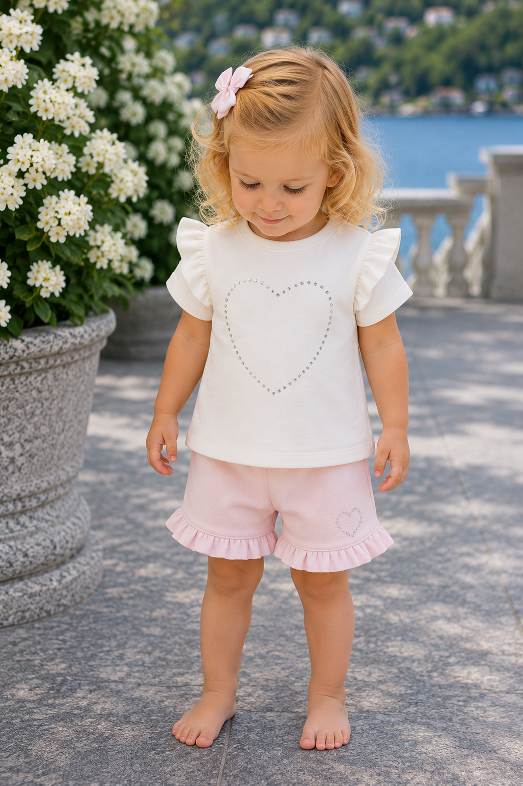 Visara Diamanté Heart Short Set- Ava