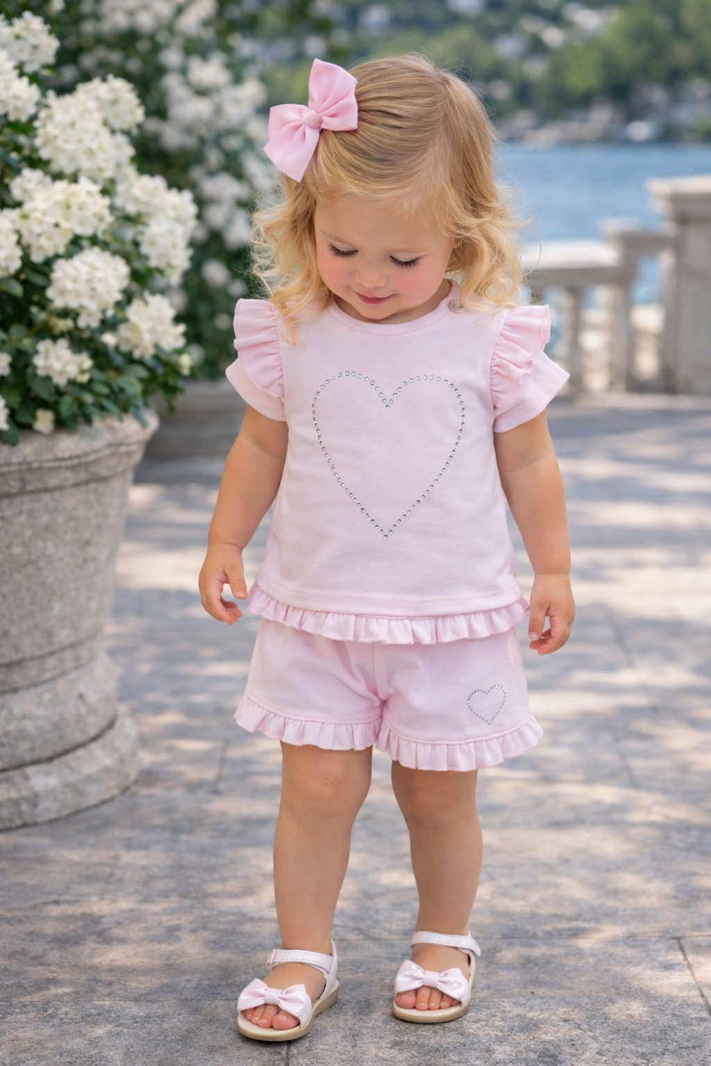 Visara Girls Diamanté Tshirt Set- Jessica