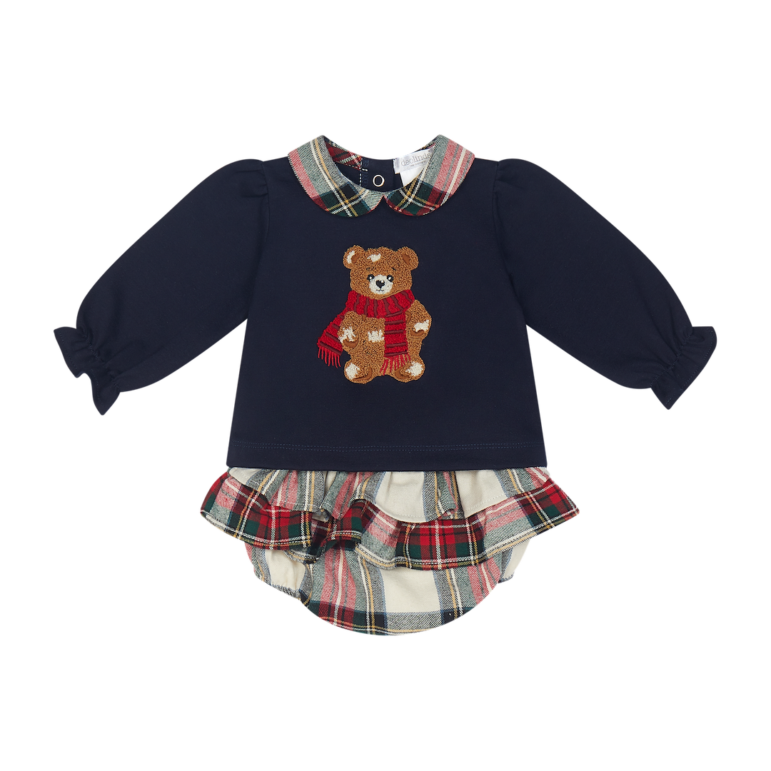 Deolinda Navy Girls Teddy Romper- Lauren
