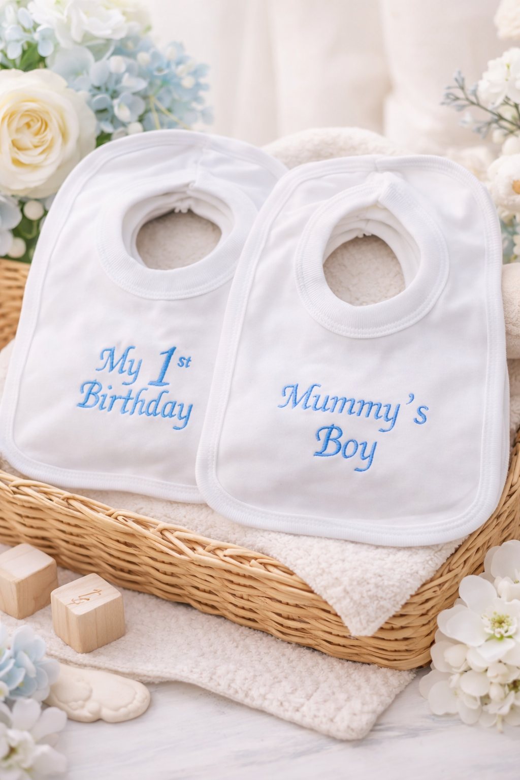 Baby Boy Embroidered Bib