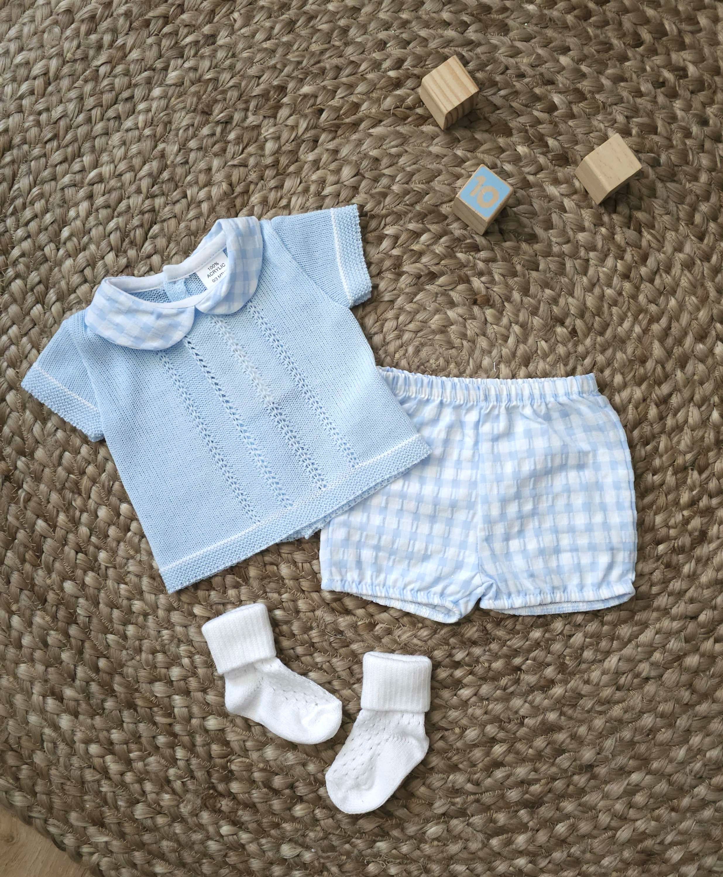 Boys Fine Knit Check Jam Pant Set- Harrison