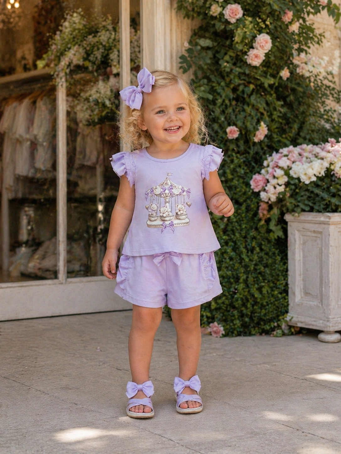 Girls Lilac Short Set- Briella