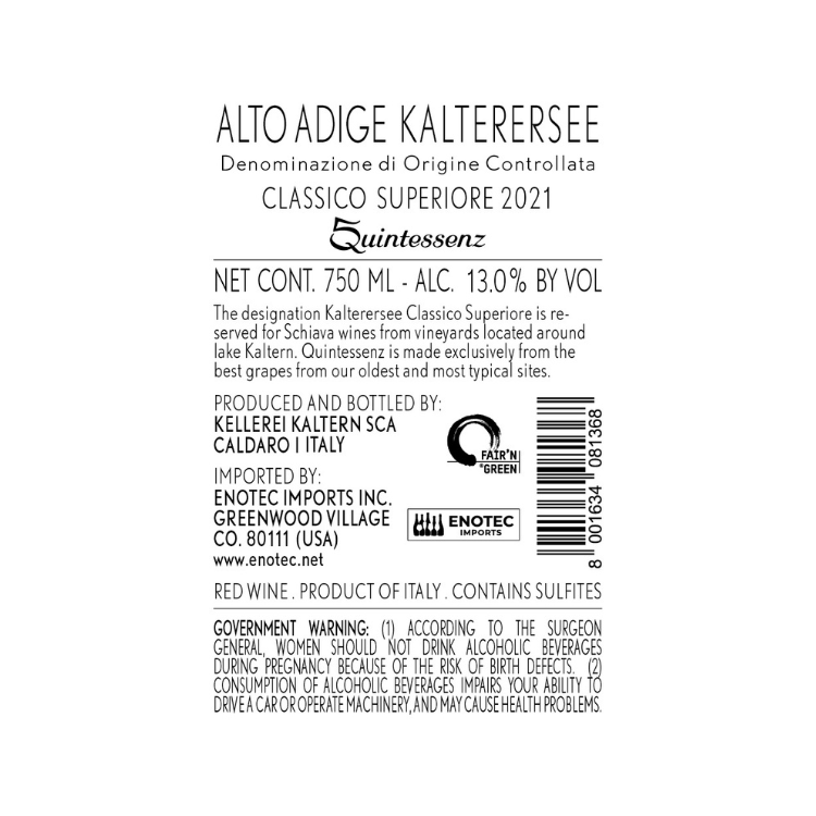 Thumbnail: Kaltern Quintessenz Kalterersee Classico Superiore