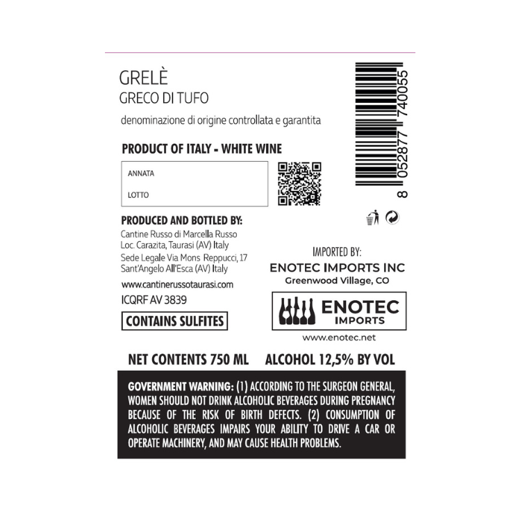 Thumbnail: Russo Taurasi Greco di Tufo 'Grele'