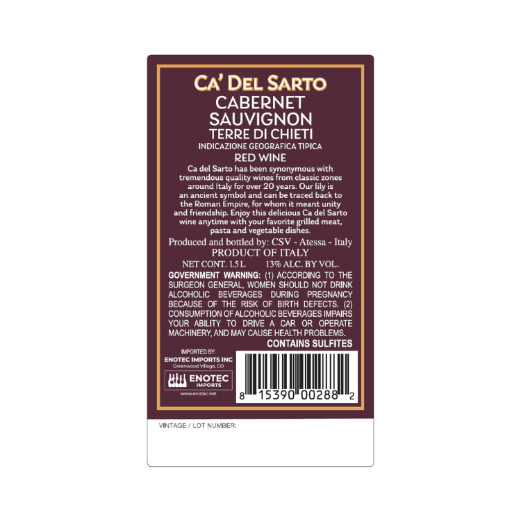 Thumbnail: Ca' del Sarto Cabernet Sauvignon