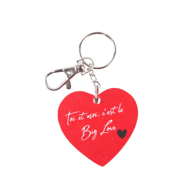 PORTE CLE EN BOIS COEUR