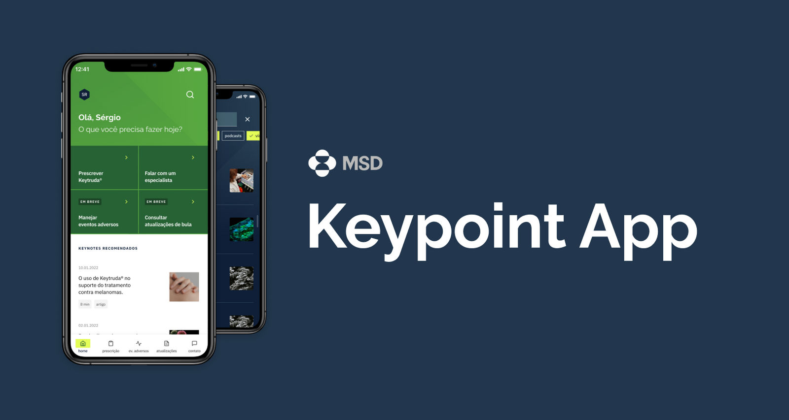 MSD Keytruda app hero — mobile screens showing the Keytruda physician guide