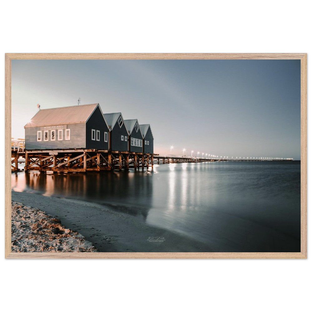 Busselton Jetty - Museum-Quality Paper - Premium Wood Frame