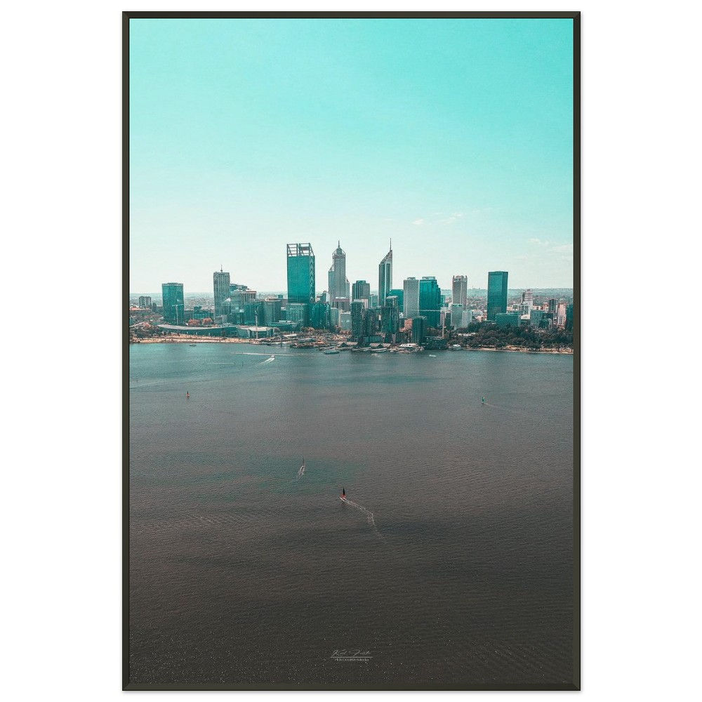 Perth Skyline - Museum-Quality Paper - Metal Frame
