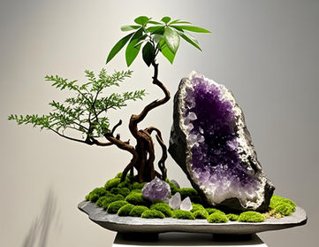 Amethyst in the southeast to attract wealth / citrine in the northwest to welcome noble people