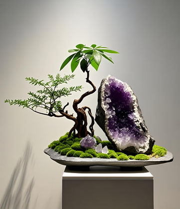 Amethyst in the southeast to attract wealth / citrine in the northwest to welcome noble people