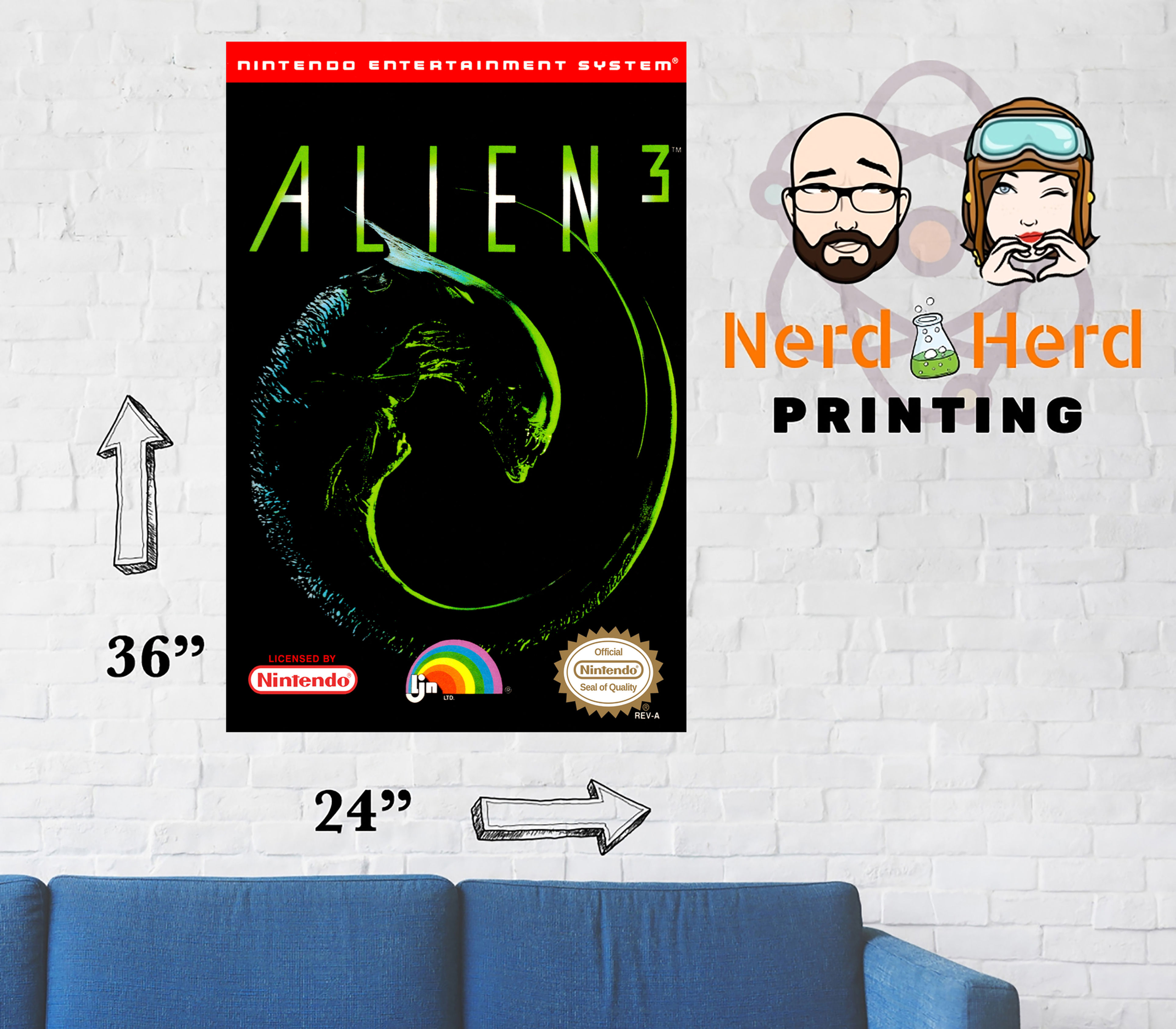 Alien 3 NES Cover Poster