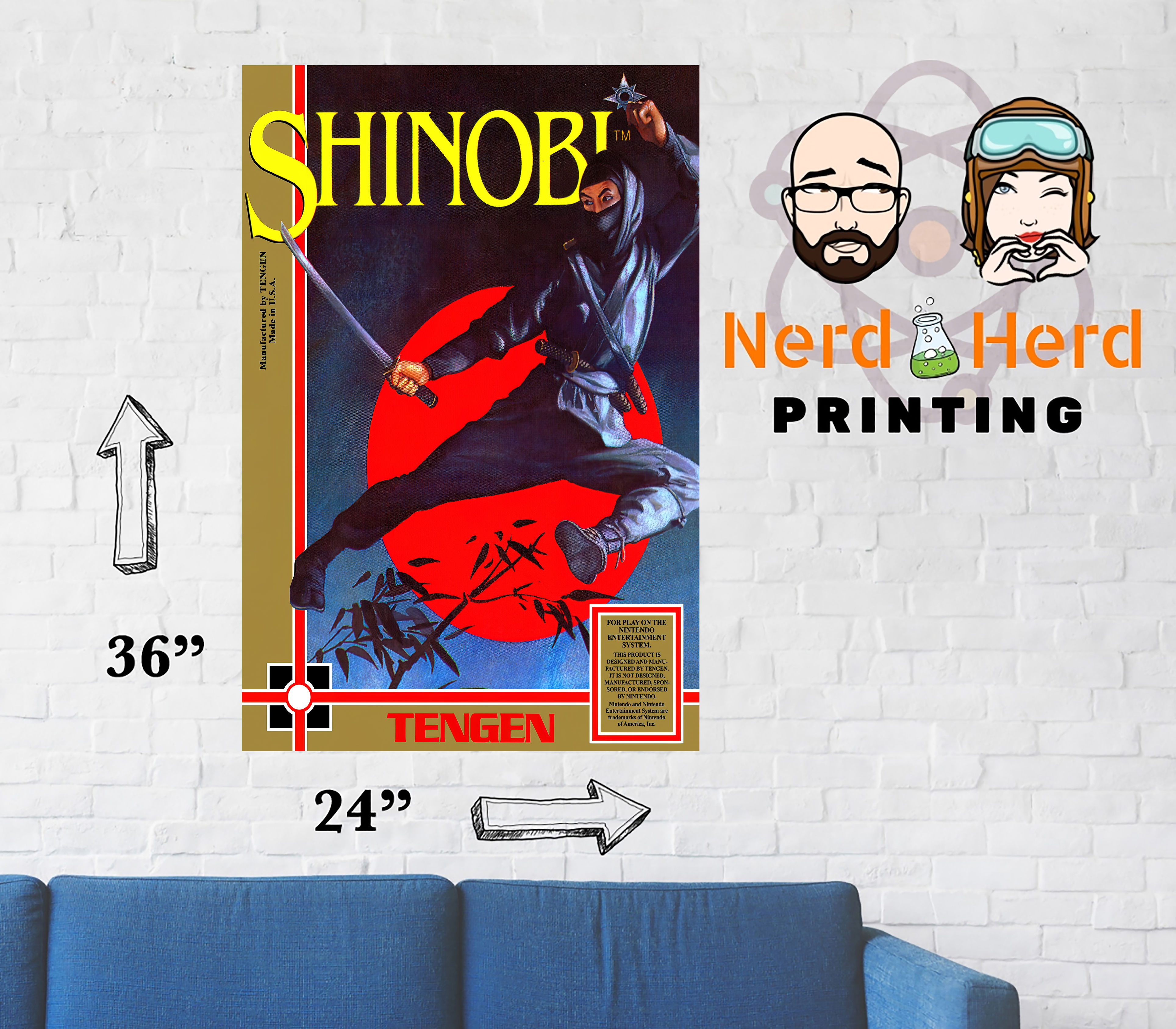 Shinobi NES Box Cover Poster