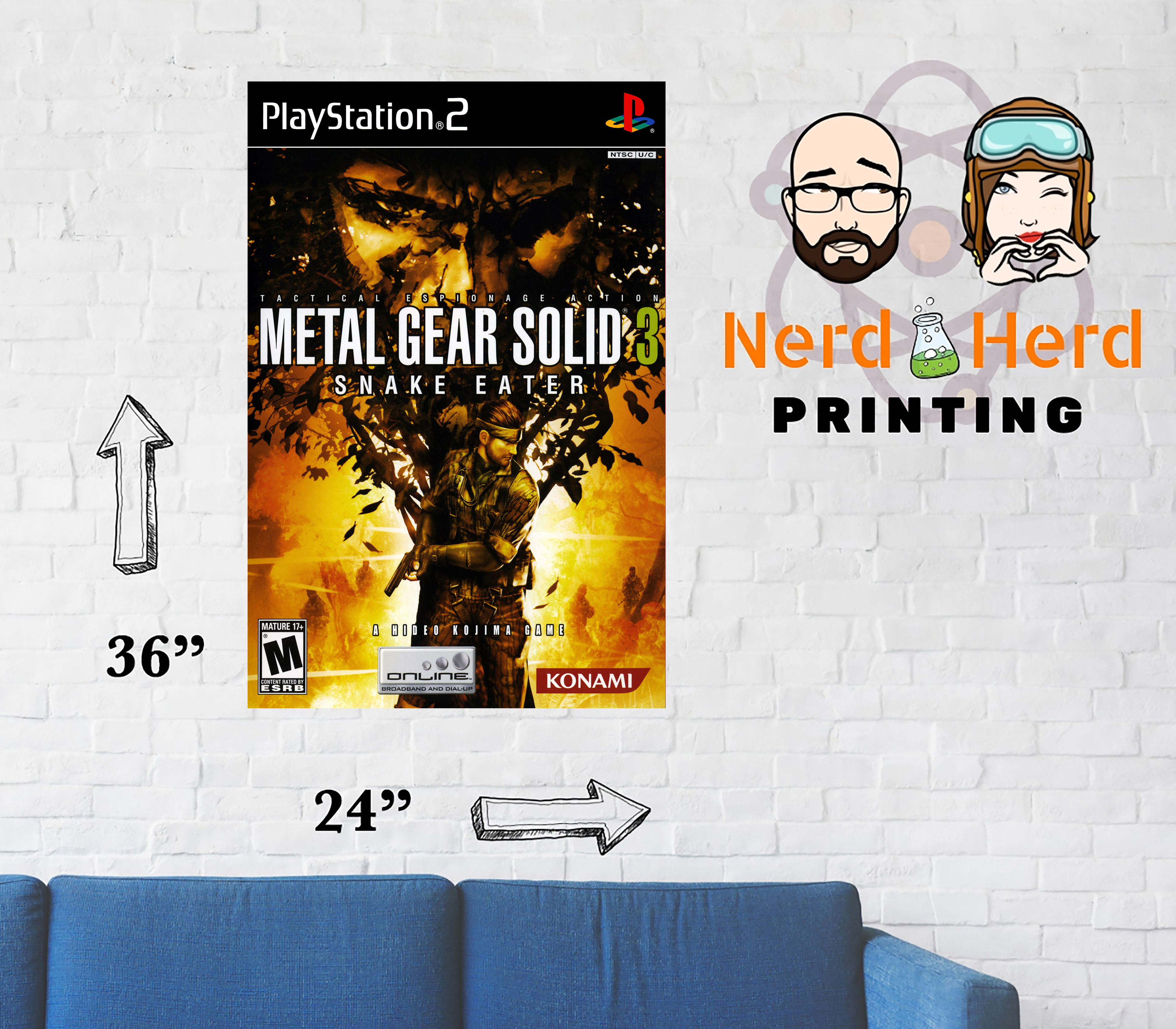 Metal Gear Solid 3 Snake Eater Playstation Box Cover Poster