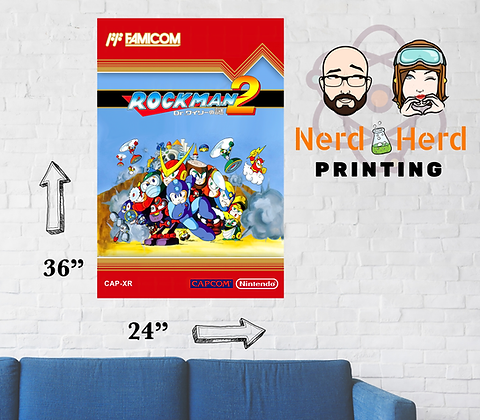 Rockman 2 (Japan) Famicom Cover | Nerd Herd Printing