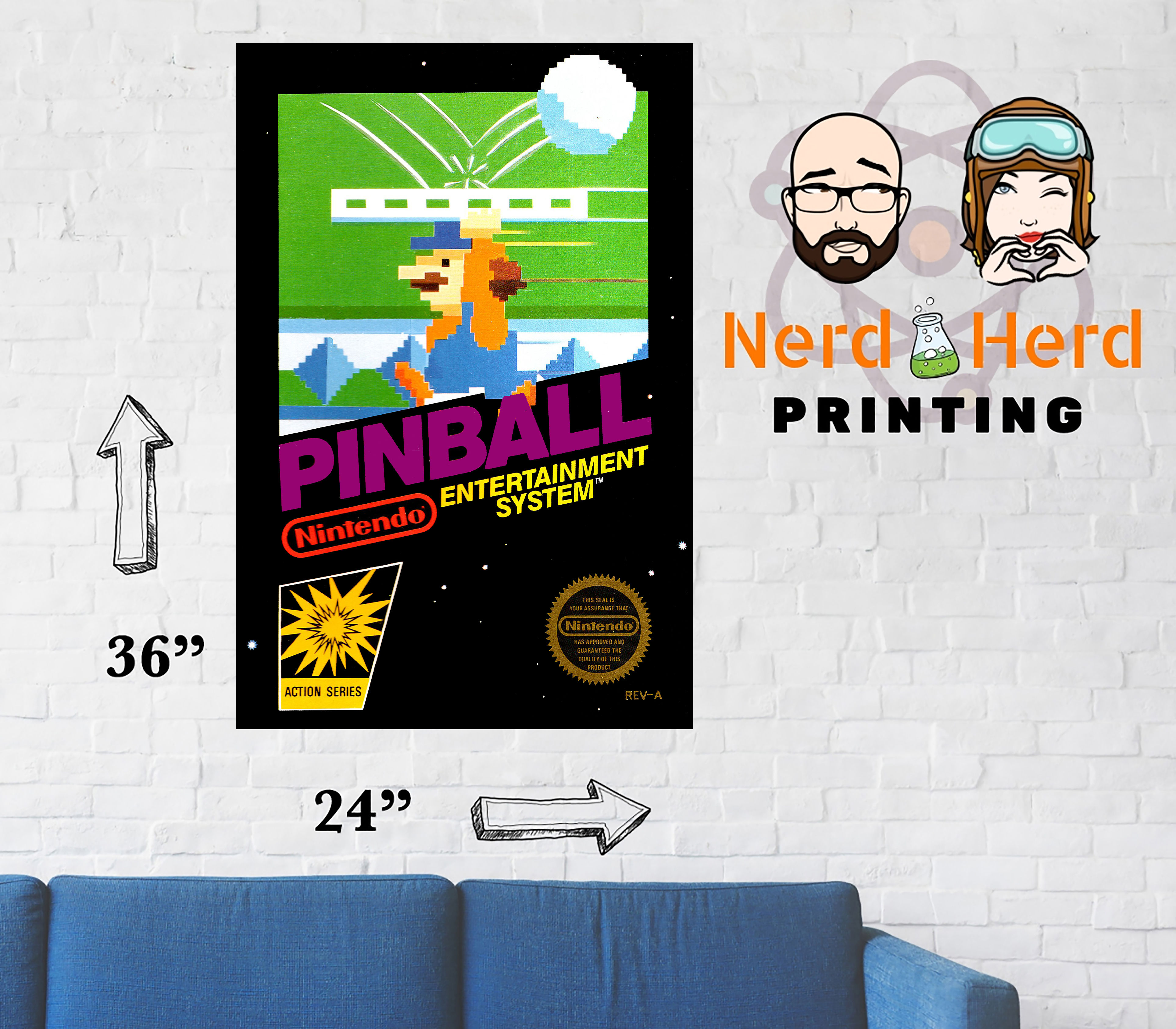 Pinball NES Cover Poster