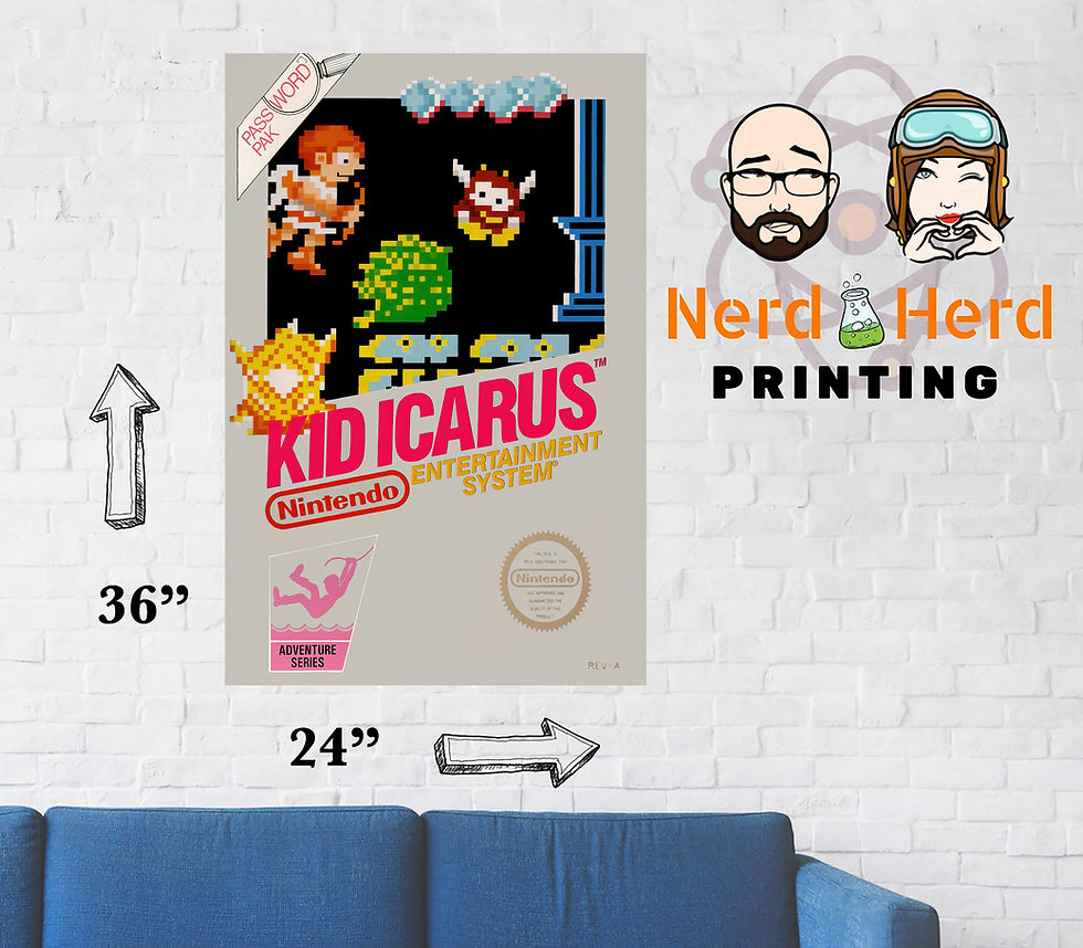 Kid Icarius NES Box Cover Poster