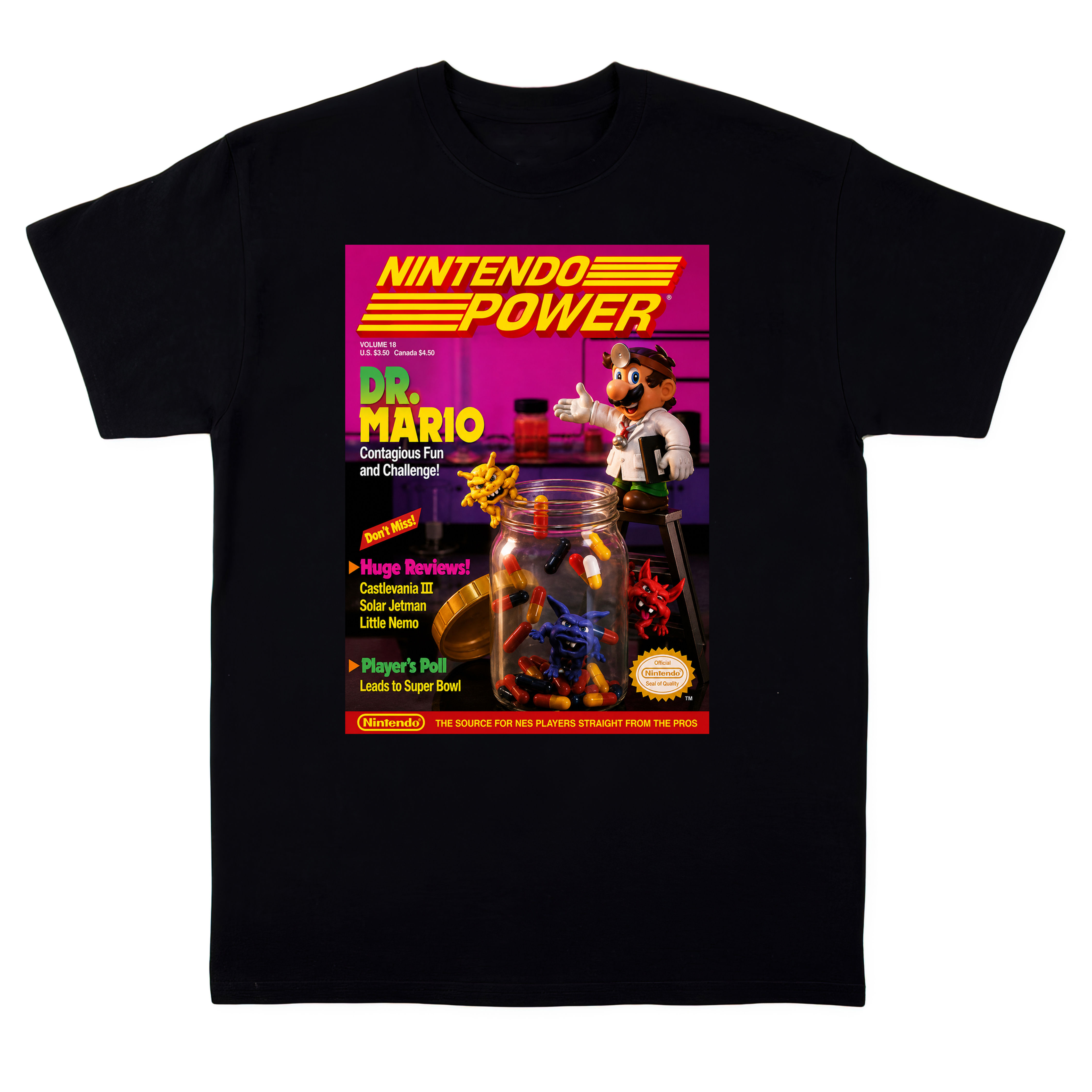 Nintendo Power Vol. 18 (Dr. Mario) Cover Art T-Shirt