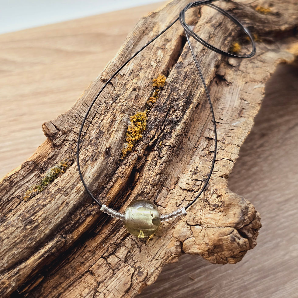 Miniaturbild: Murano Glas Kette mit einer Perle in grau