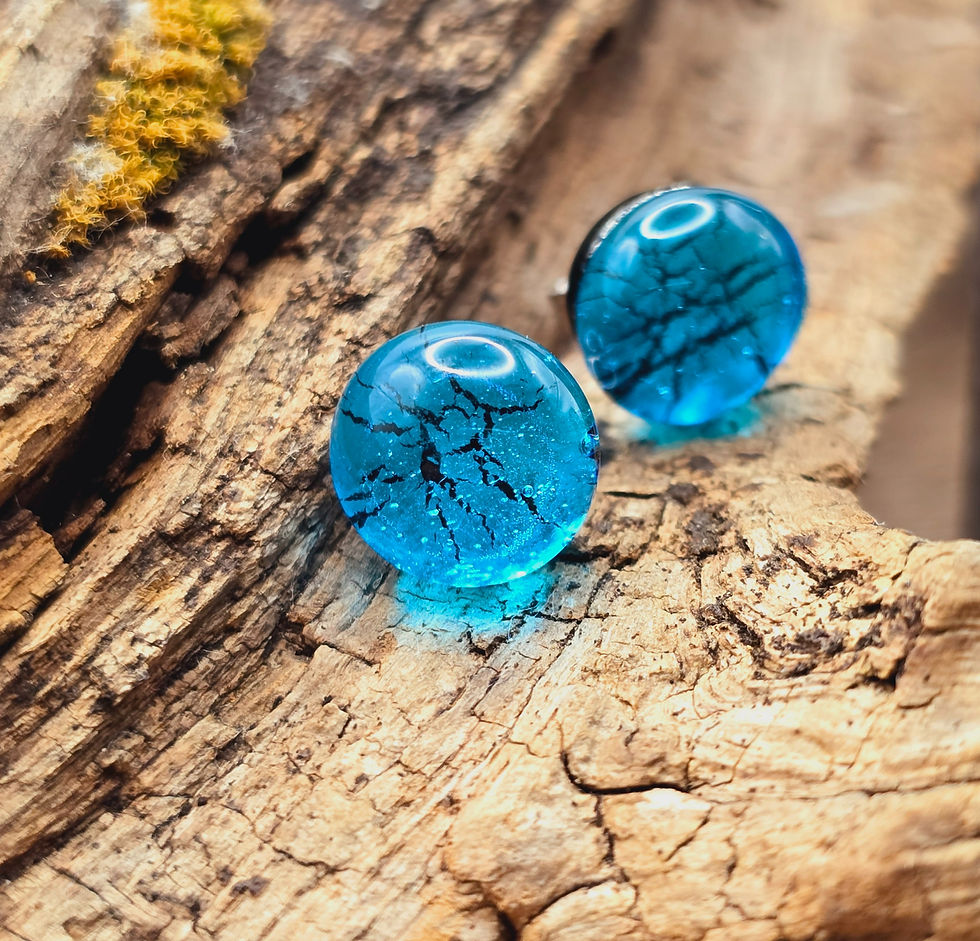 Miniaturbild: Murano Glas Ohrstecker Aventurin in leuchtend blau