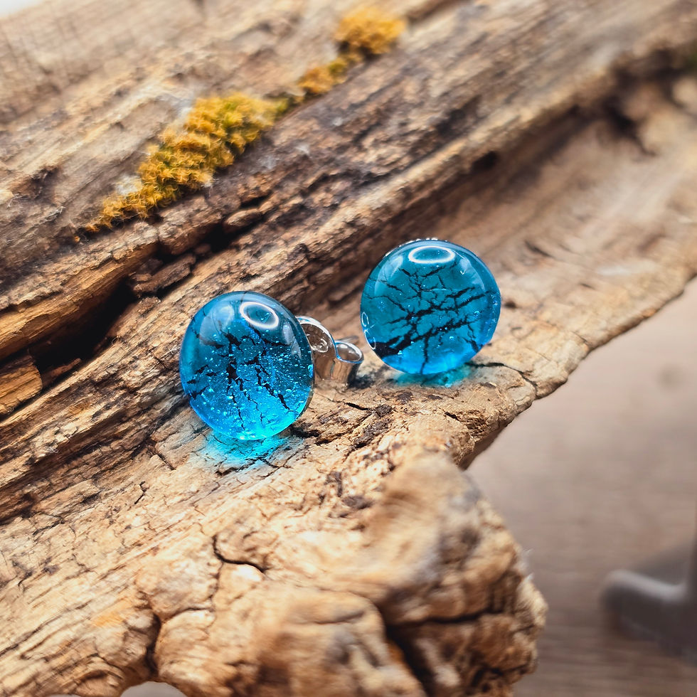 Miniaturbild: Murano Glas Ohrstecker Aventurin in leuchtend blau