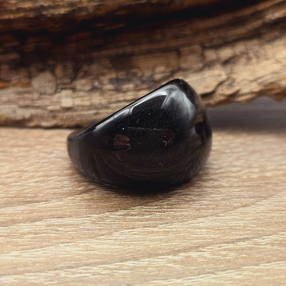 Miniaturbild: Murano Glasring uni schwarz changierend Gr. 22