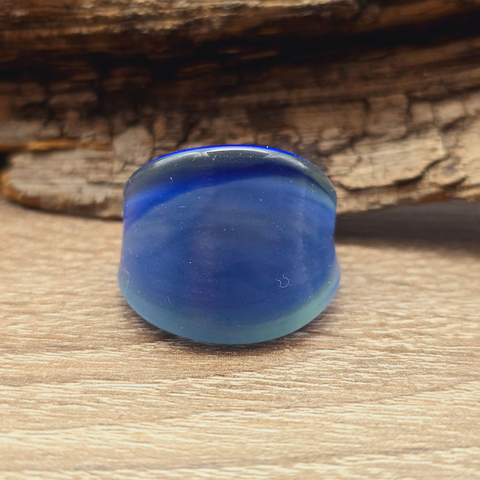 Miniaturbild: Murano Glasring in blau mit leichtem grün changierend  Gr. 22