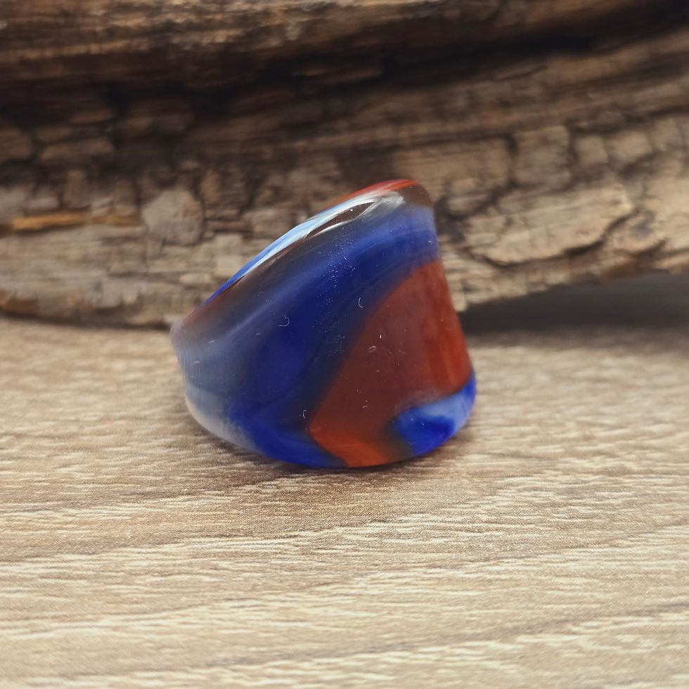 Miniaturbild: Murano Glasring in blau mit rot und grau changierend Gr. 18
