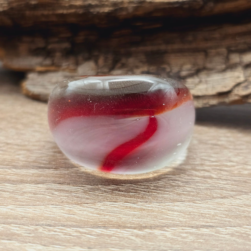 Miniaturbild: Murano Glasring in  grau, rot changierend Gr. 22
