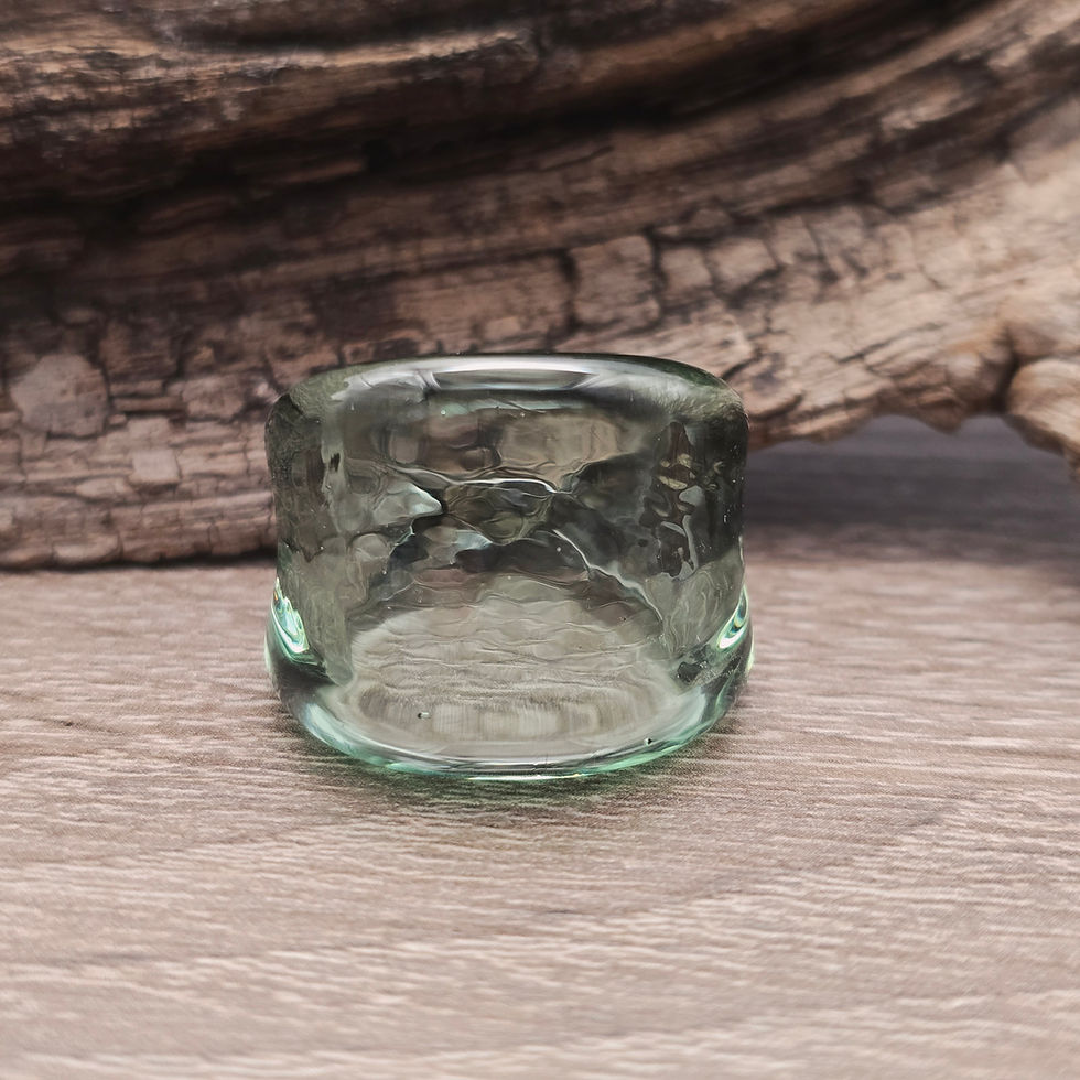Miniaturbild: Murano Glasring in uni grau-grün transparent Gr. 18