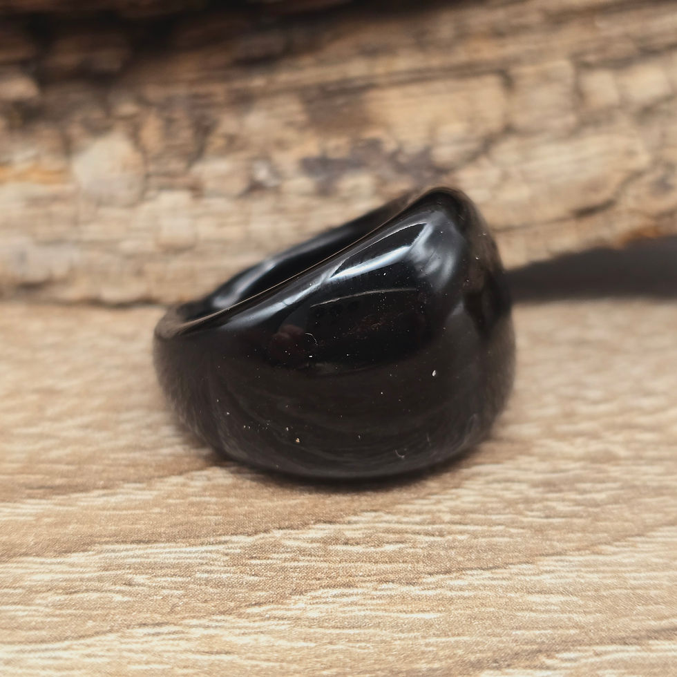 Miniaturbild: Murano Glasring uni schwarz changierend Gr. 17