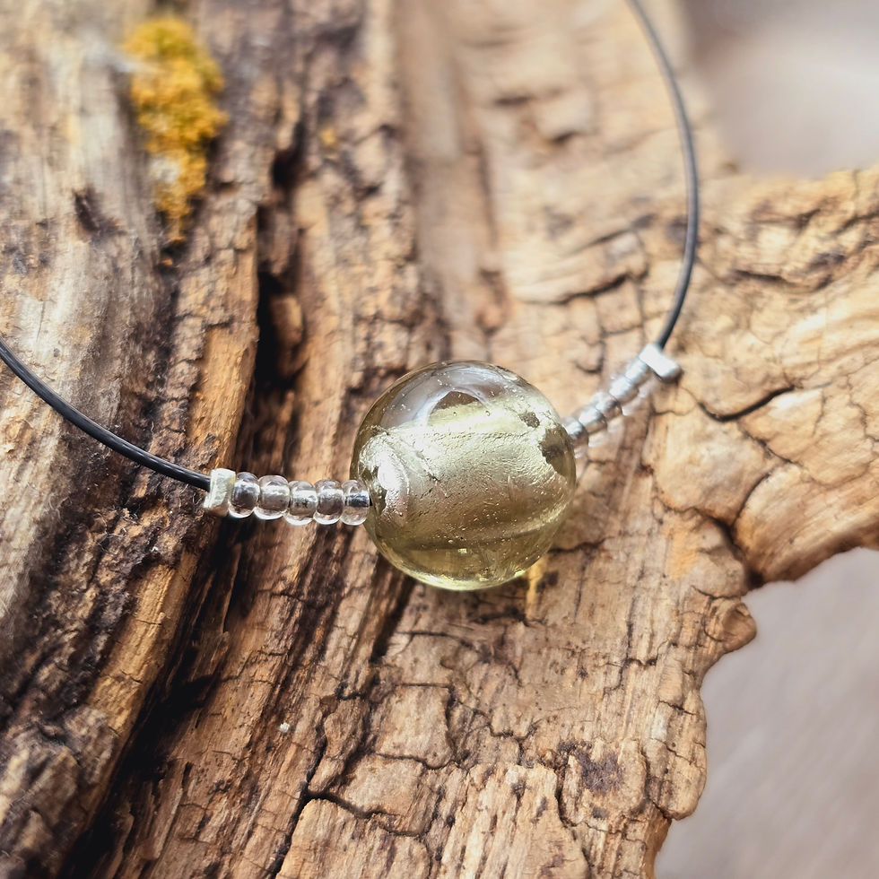 Miniaturbild: Murano Glas Kette mit einer Perle in grau