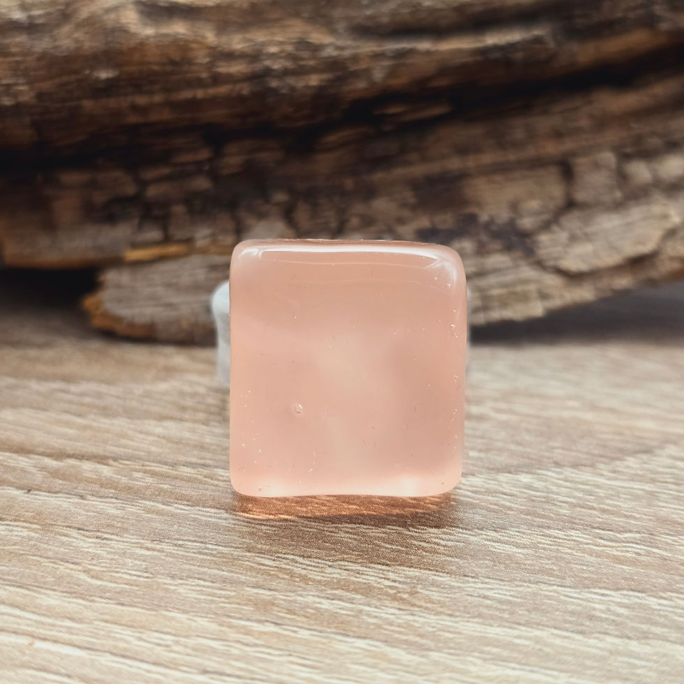 Miniaturbild: Murano Glasring in uni leuchtend rosè  mit Transparentem Ring Gr, 20