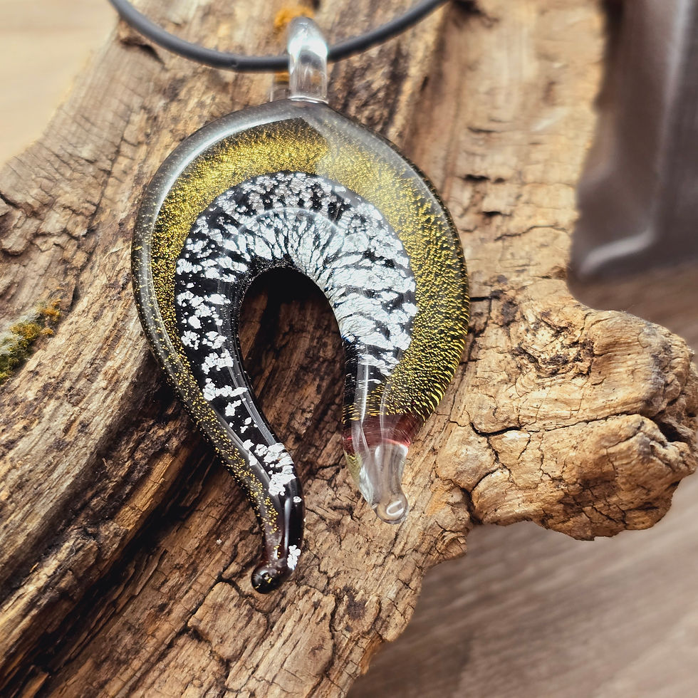 Miniaturbild: Murano Glas Kette Hufeisen mit Blattgold und Blattsilber
