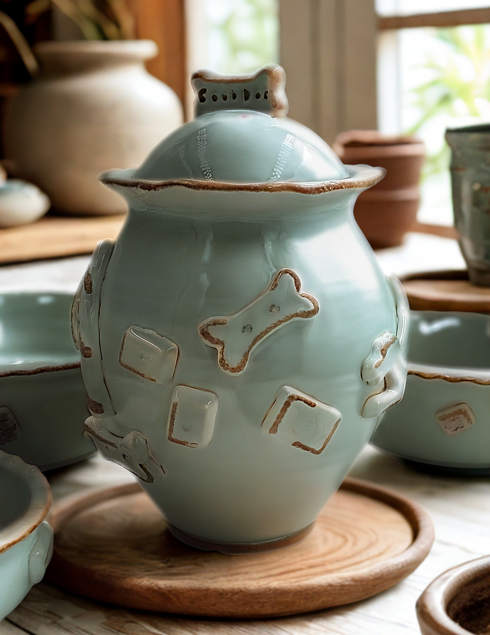 Thumbnail: CARMEL CERAMICA Dog Treat Jar