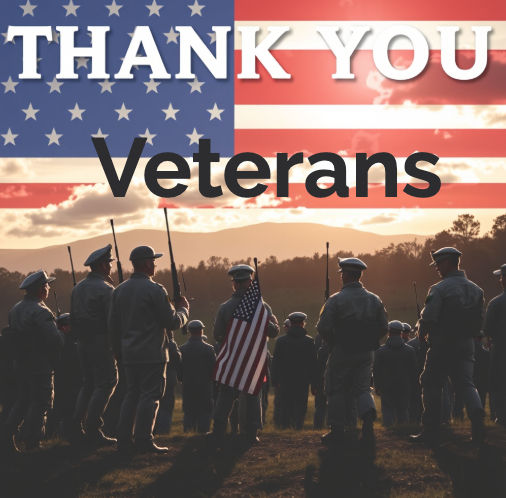 "Today we honor and thank our veterans for their courage, sacrifice, and service."