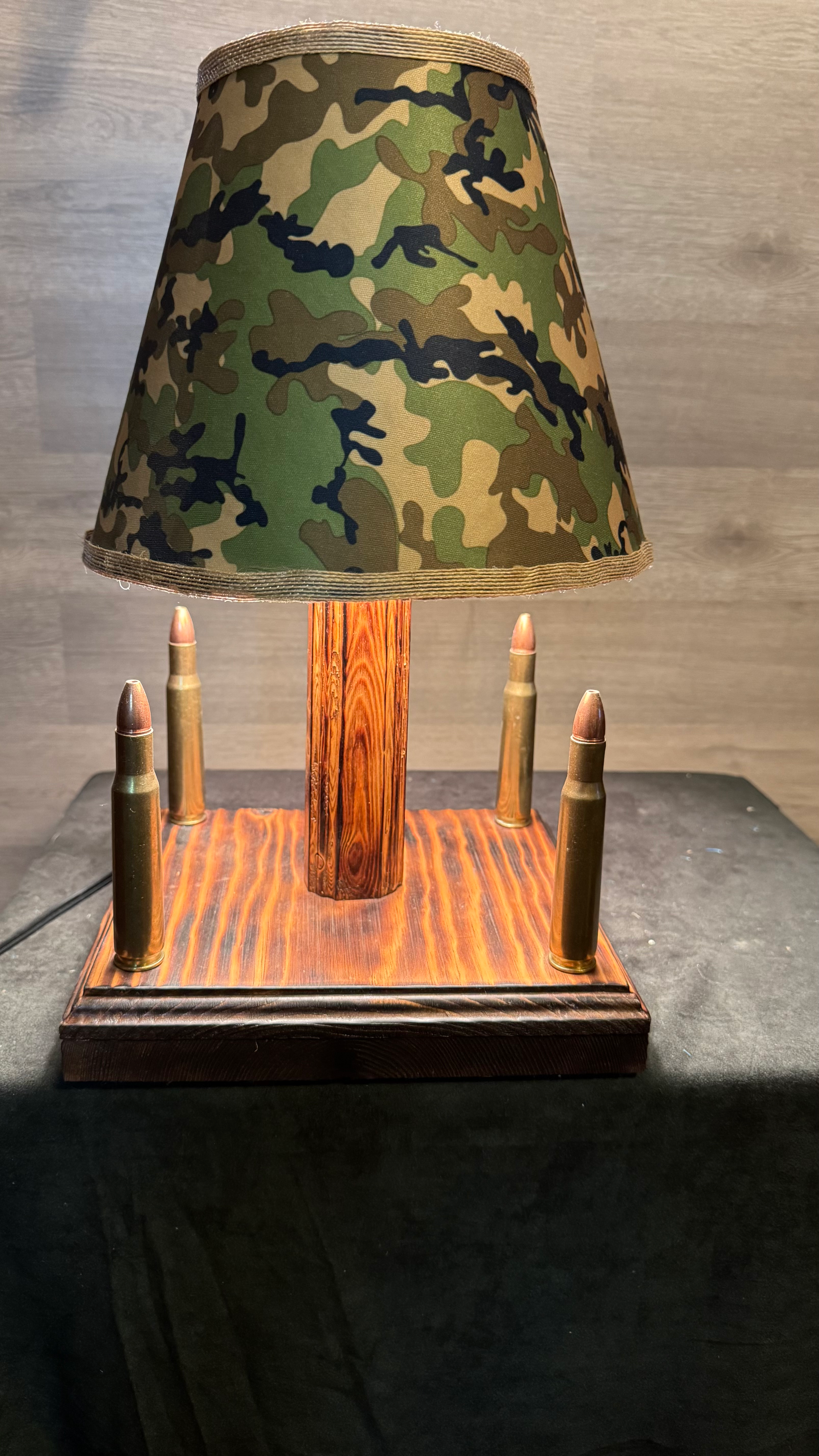 Lamp with Camo Shade and 50cal