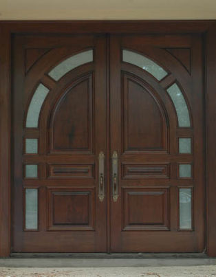 Miami Beach, Door Manufacturer, Double door, clear impact glass, HVHZ impact rated door, hurricane resistant door, solid wood, solid mahogany