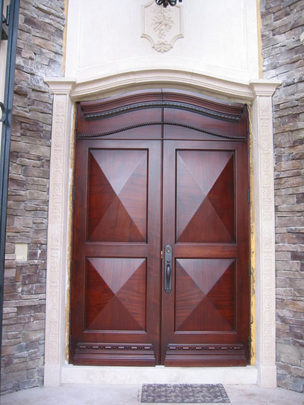 Lighthouse Point, Door Manufacturer, Double door, clear impact glass, HVHZ impact rated door, hurricane resistant door, solid wood, solid mahogany