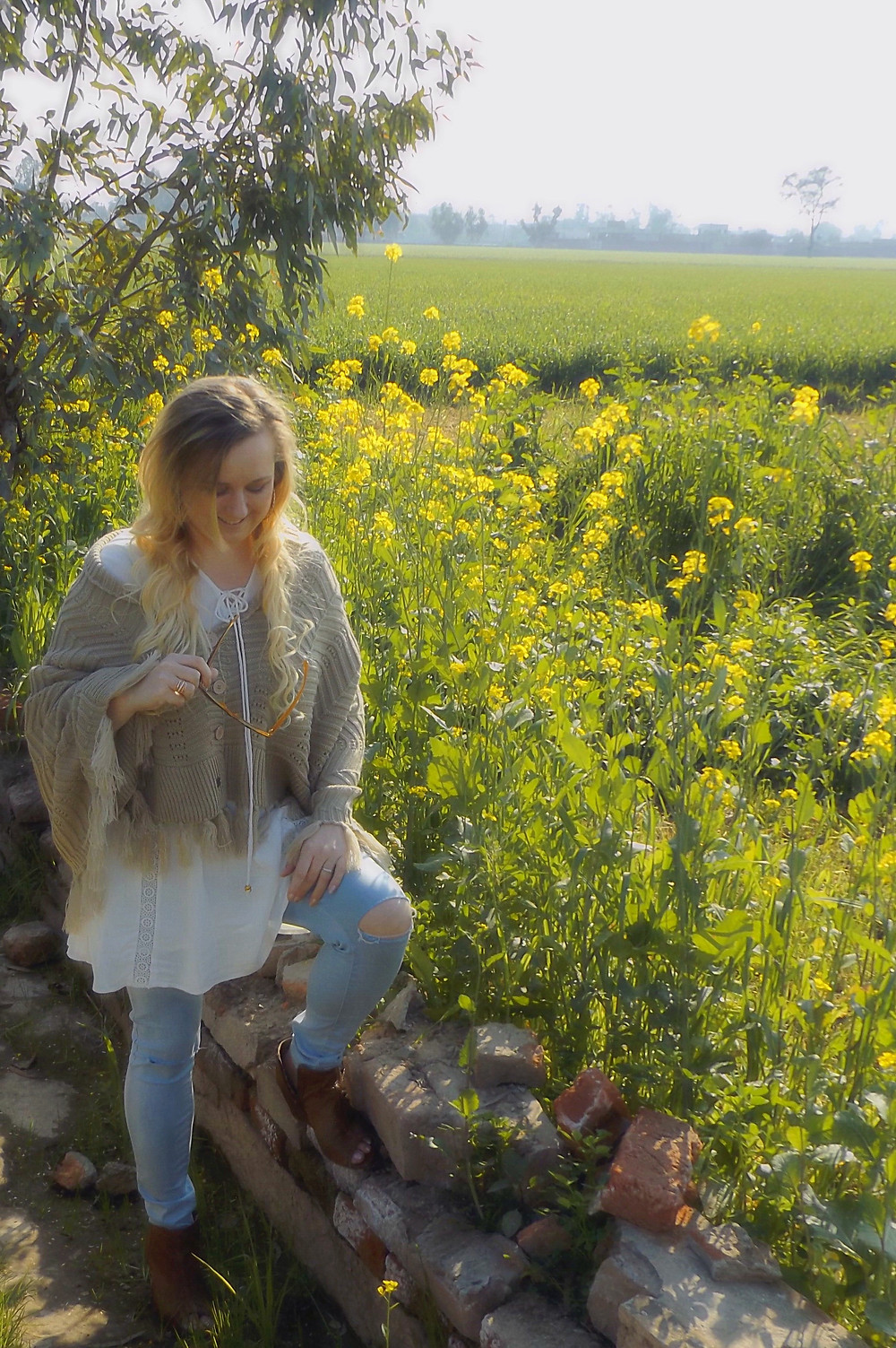 Wearing Western Attire; Poncho With Jeans