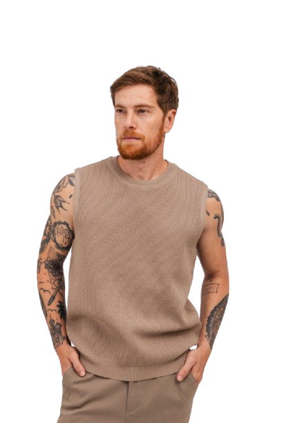 Colete Tricot Mendho Caqui