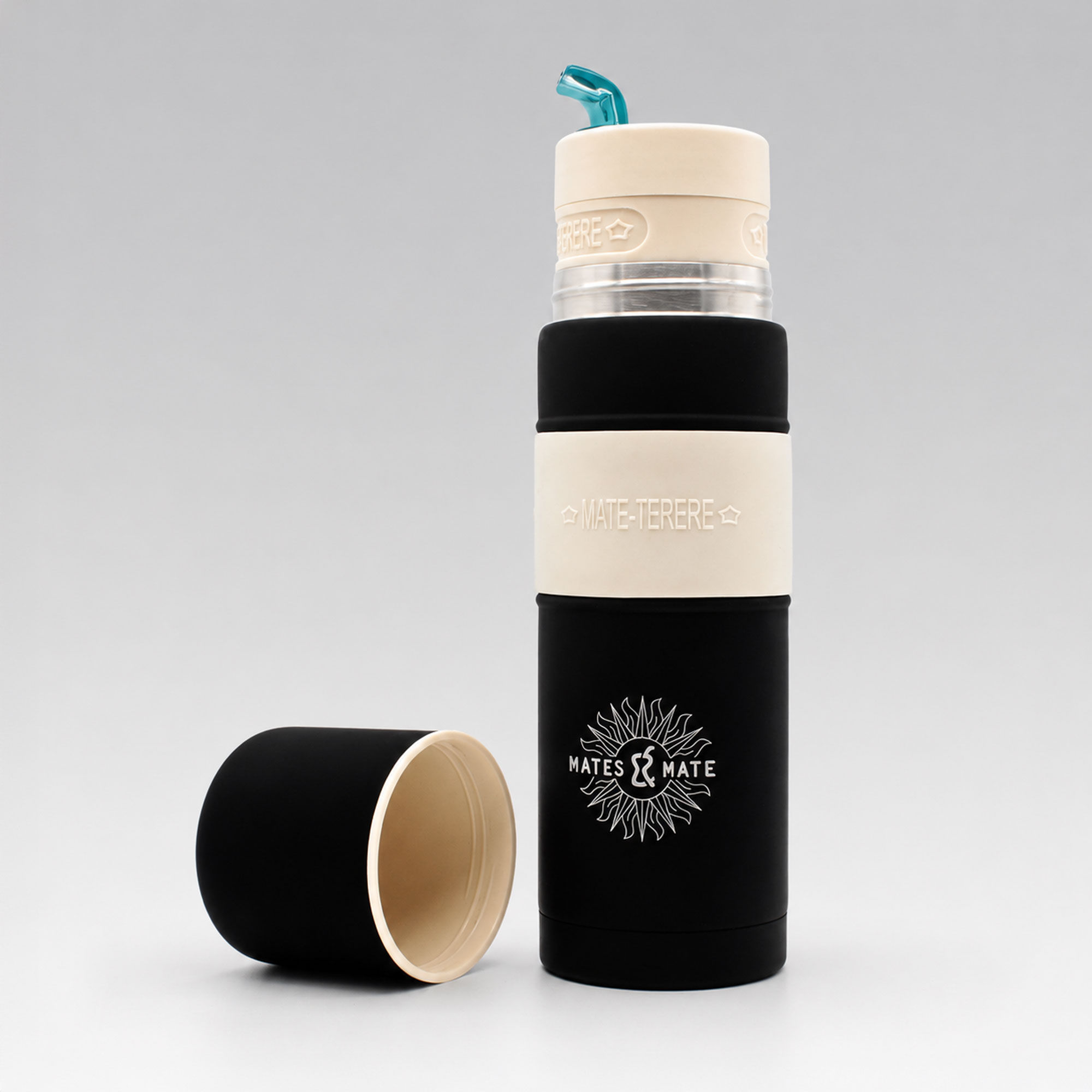 All-in-One Mate Flasche mit integriertem Becher & Trinkhalm