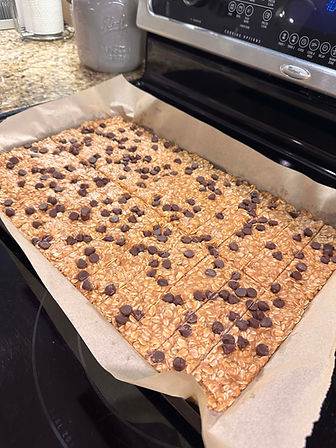 no bake granola bars on a sheet pan