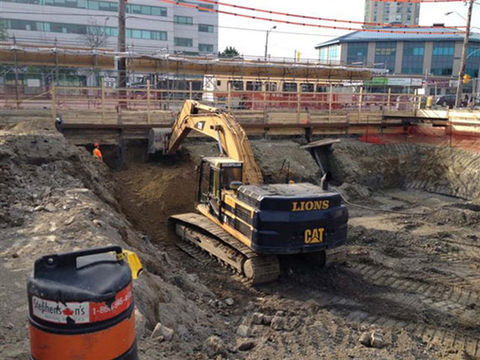 backhoe on construction site