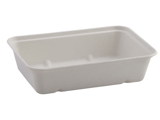 Rectangular Bagasse Food Container or Takeaway Tray