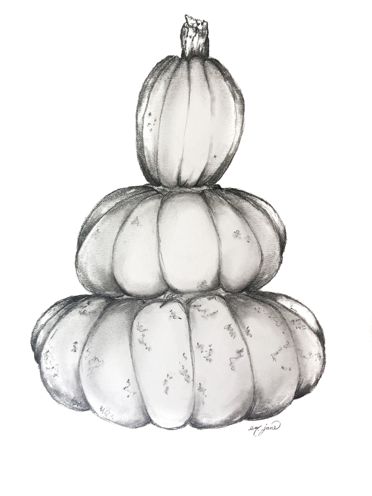 Pumpkin Stack Print