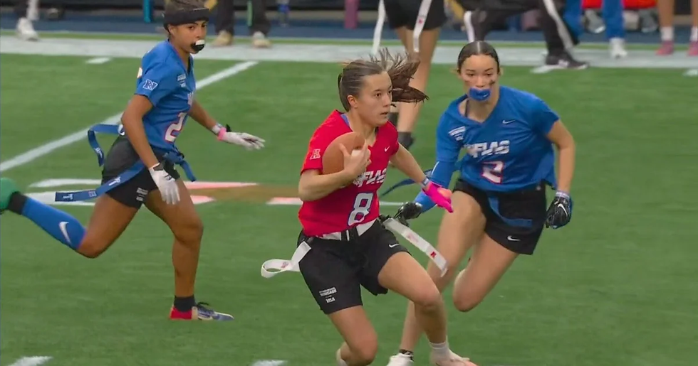 Girls Flag football speed training in Norther Virginia.