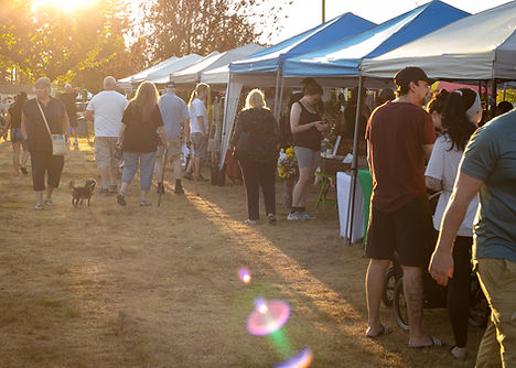 Sunset over Vendor Tents At Twilight Treasures